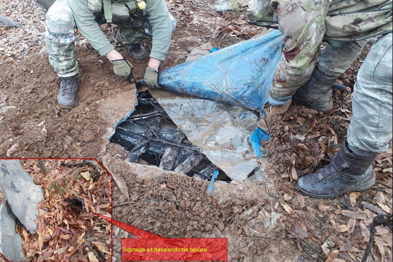 PKK'ye ait biri 7 odalı 3 sığınak imha edildi